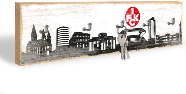 Produktbild 1.FC Kaiserslautern 1. FCK Skyline shabby Look + 5 Haken (40 x 10 cm)