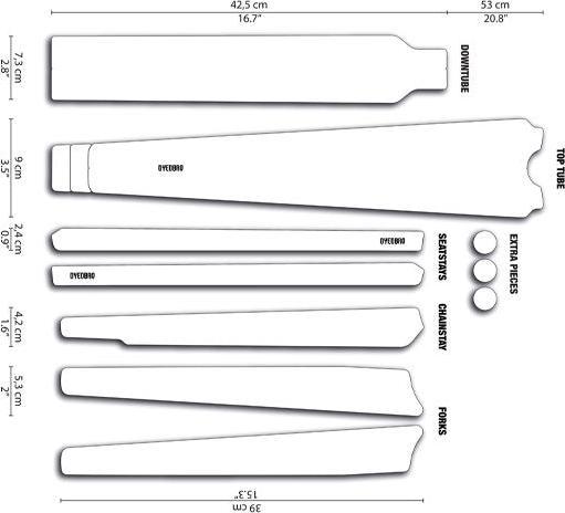 Dyedbro Gravel Frame Protection Kit Clear - Glitter Matt