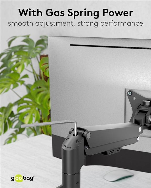Produktbild Goobay Single-Monitorhalterung mit Gasdruckfeder, schwarz (Tisch, 32")