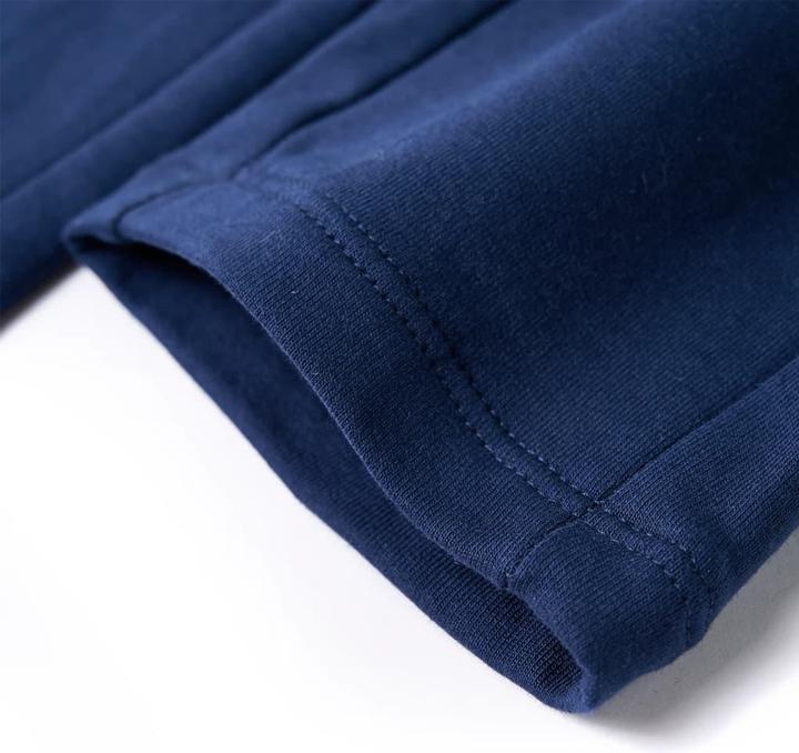 Actual product image VidaXL Children's trousers with drawstring navy blue 140,Material: 95 (140)