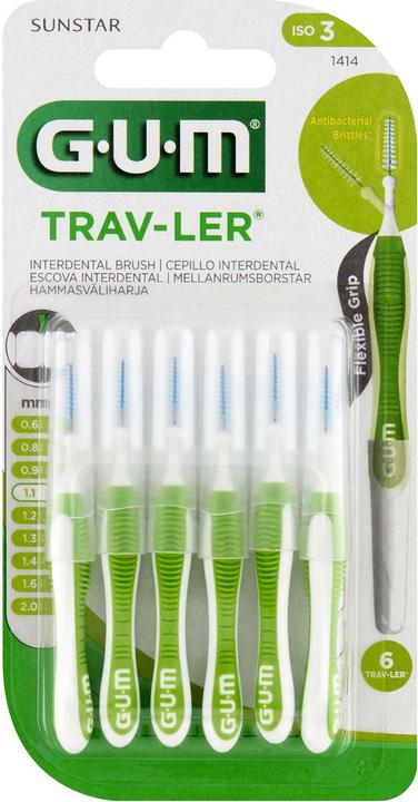 GUM Interdentalbürsten Trav-Ler 1.1 mm grün 6 Stück (6 x, 1.10 mm)