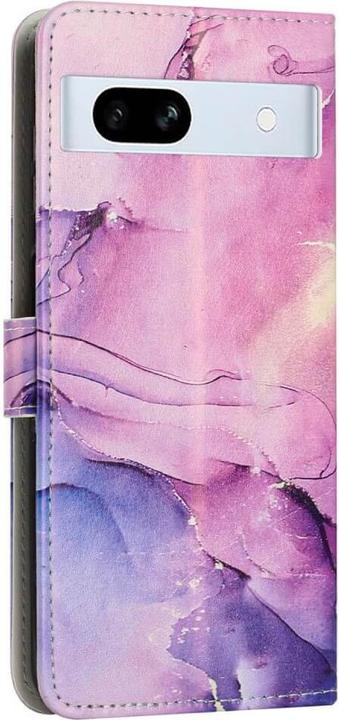 Produktbild Cover-Discount Google Pixel 7a - Leder Hülle Marble violett (Google Pixel 7a)