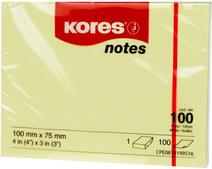 Immagine prodotto Kores Blocco note 10075, 10 x 7,5 cm, 12 foglietti, giallo (10 x 7,5 cm)