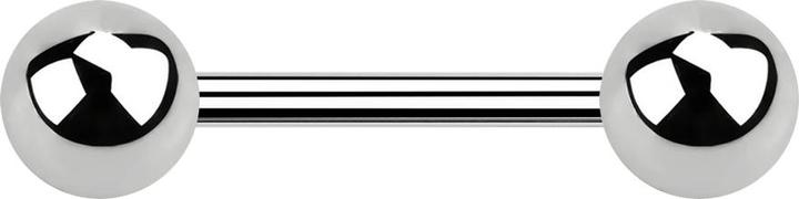 Star Piercing Barbell silber mit zwei Kugeln (ohne Messing, Chirurgenstahl 316L)
