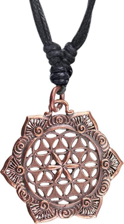 Star Piercing Halskette schwarz Anhänger rosegold Blume mit Stern (ohne Messing, Kupfer)