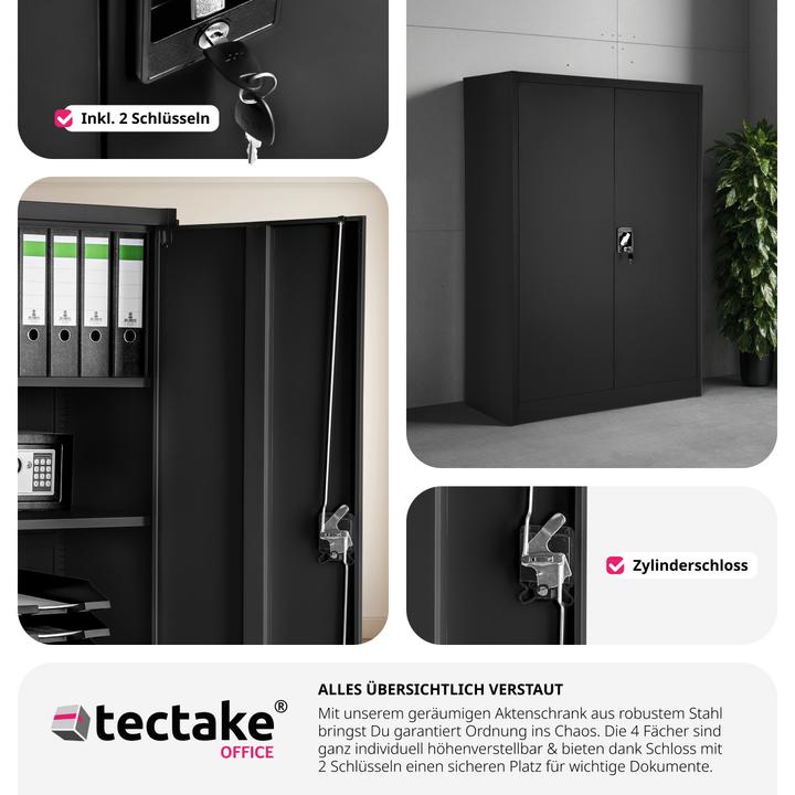 Produktbild tectake Aktenschrank (90 x 40 x 140 cm)
