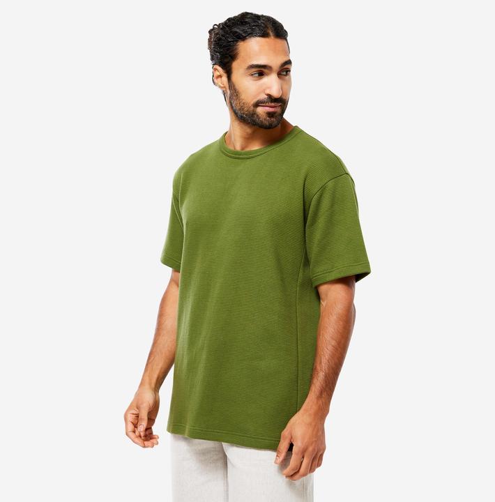 Kimjaly T-Shirt Yoga strukturiert Bio-Baumwolle Herren - grün (M)