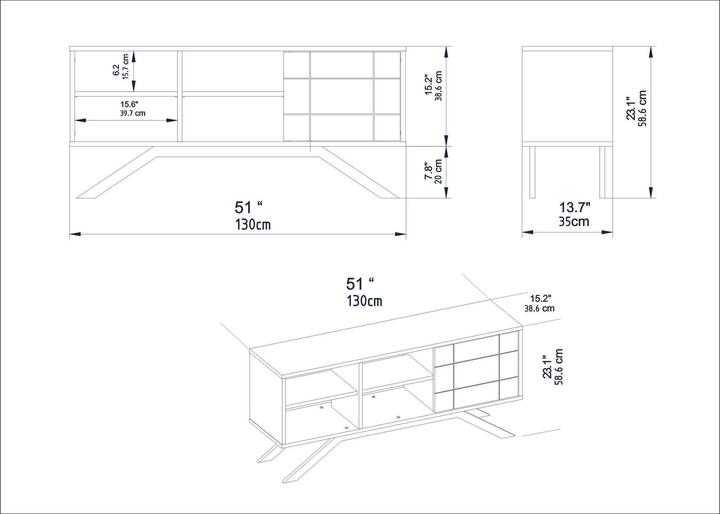 Actual product image Kalune Design Gavin (130 x 58 x 38.5 cm)