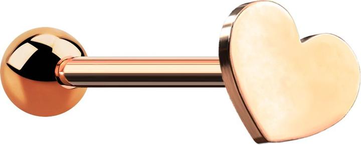 Produktbild Star Piercing Micro Barbell rosegold mit Kugel und Herz (ohne Messing, Chirurgenstahl 316L)