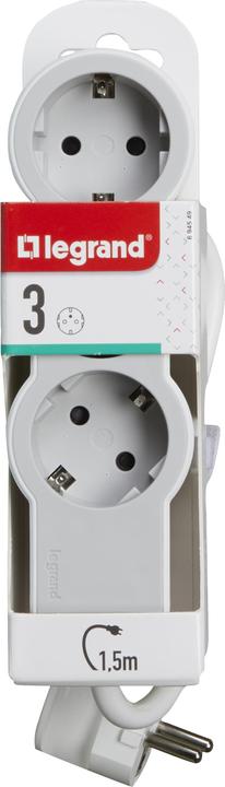Actual product image Legrand Flat socket strip 3x socket, 1.5 metre cable white-grey 694549 (3 x, 1.50 m)