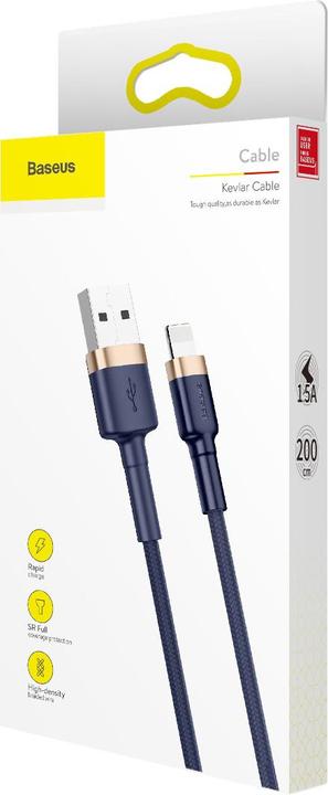 Productafbeelding Baseus Cafule Lightning kabel 1.5A 2m (Goud+Donkerblauw) (2 m, 15 W)
