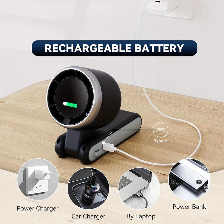 Produktbild PhoneLook Tragbarer faltbarer USB-Lüfter wiederaufladbar ultra-leise 5 Geschwindigkeiten 3600mAh Akku 10h Lauf (60 dB)