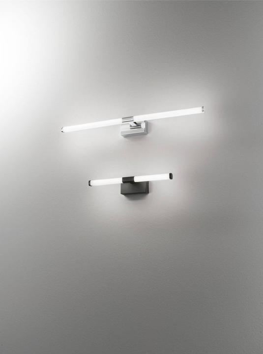 Actual product image Fabas Luce LED bathroom wall/mirror light Ago 55x88mm 14W Warm white IP44 Black (840 lm)
