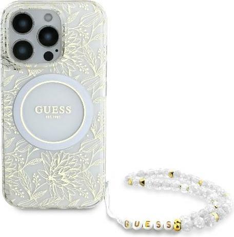 Immagine prodotto Guess GUHMP16XHCPOFPH Custodia rigida per iPhone 16Pro Max 6,9" biały/bianco IML Flowers Allover Electro (Apple iPhone 16 Pro Max)