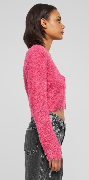 Actual product image Urban Classics Ladies Tied Cropped Feather Cardigan - 117653 (5XL)
