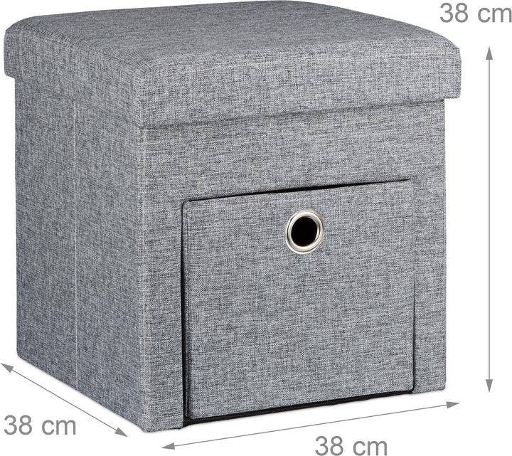Actual product image Relaxdays Folding Storage Ottoman