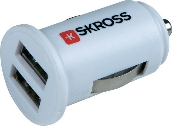 Skross Midget doppio caricatore da auto USB, 5V, 2A