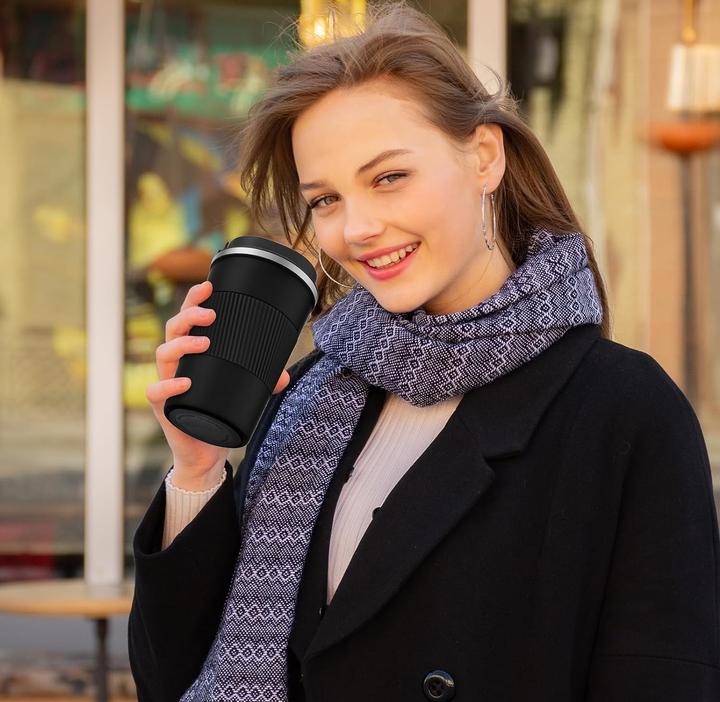 Image du produit ASMI Gobelet thermique en acier inoxydable, Gobelet à café, Gobelet Auto-Tumbler, 900ml (0.89 l)