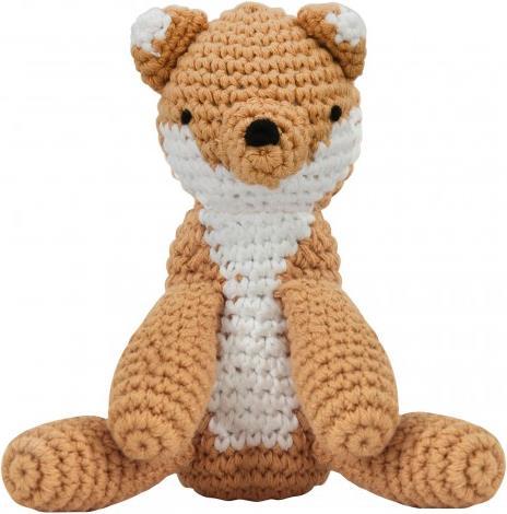 Sebra Crocheted fox with sound (14 cm)