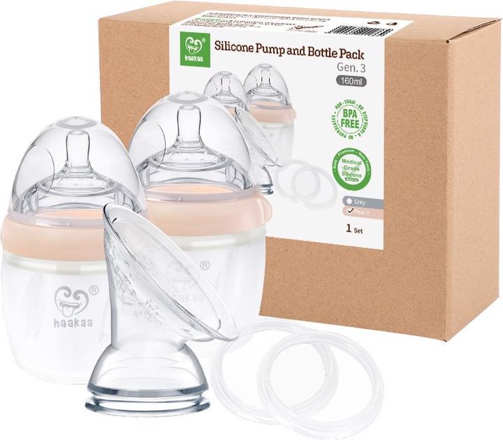 Produktbild Haakaa Generation 3 Milchpumpe + Flasche Set 160ml - Grau
