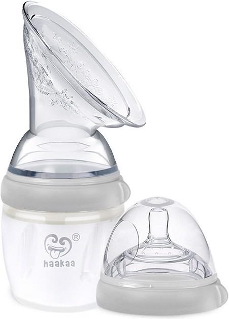 Actual product image Haakaa Generation 3 Breast Pump + Baby Bottle Top Set 160ml - Grey