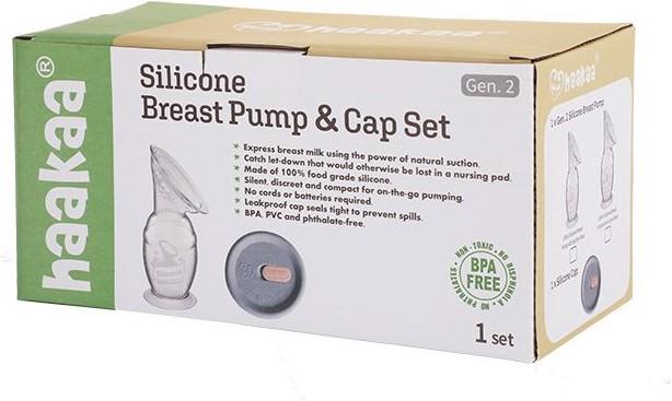 Actual product image Haakaa 100ml Silicone Breast Pump with Suction Base & Silicone Cap