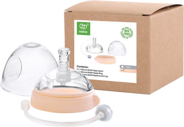 Image du produit Haakaa Kit d'embout pour biberon Génération 3 avec paille automatique - Peach