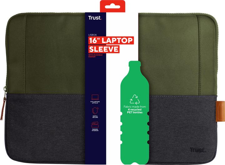 Produktbild Trust Lisboa 16in Laptop Sleeve Green (16", Universal)