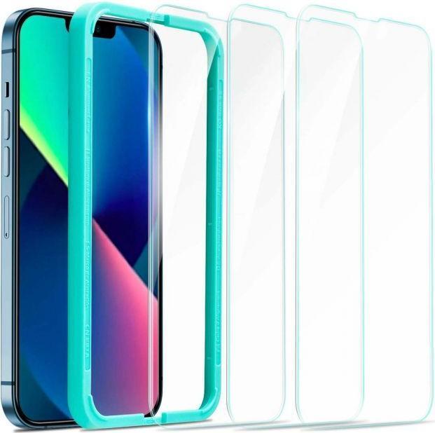Actual product image ESR iPhone 13 mini Screen Protector Shield series Tempered Glass with installation frame Transparent (1 Piece, Apple iPhone 13 mini)