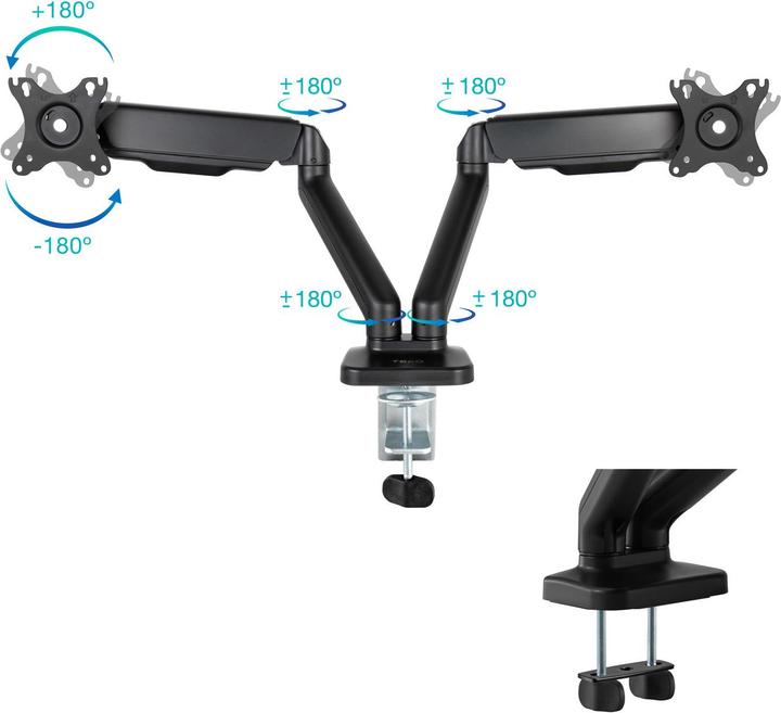 Produktbild Tooq Technology SOPORTE MESA PANT. GIRA INCLI 2 BRAZOS 17-32 NEGRO (Tisch, 32")