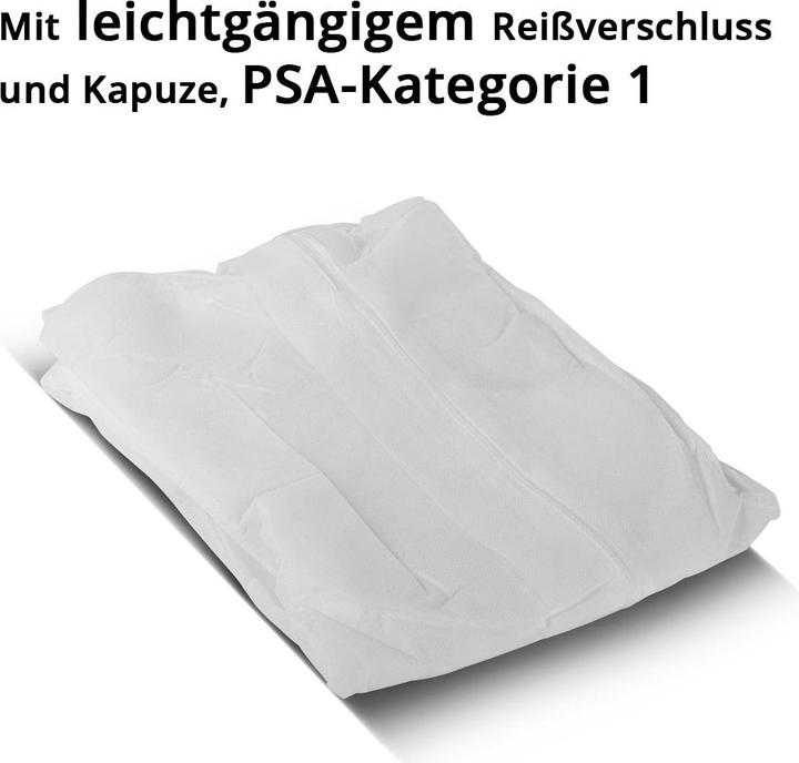 Produktbild Stahlwerk Maleranzug XL 3er Set Schutzanzug PP Overall Einweg Anzug mit Kapuze (XL)