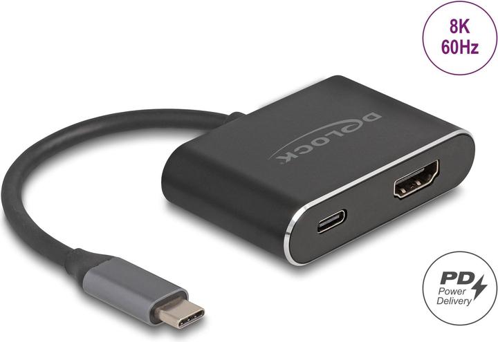 Immagine prodotto Delock Adattatore da USB Type-C™ a HDMI (modalità DP Alt) 8K con HDR e Power Delivery 100 W (USB-C, 15 cm)