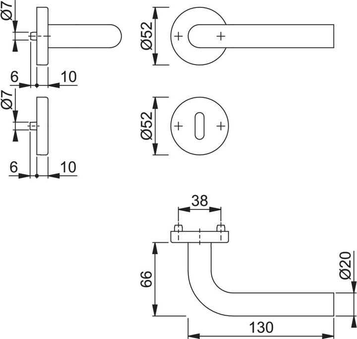 Actual product image Magni Hoppe Grt rose F69 E150/42H/42HKVS,8, OB (Door handle)