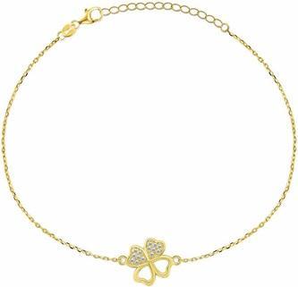 Immagine prodotto Brilio Silver - Gold-plated bracelet Four-leaf clover with zircons BRC69Y