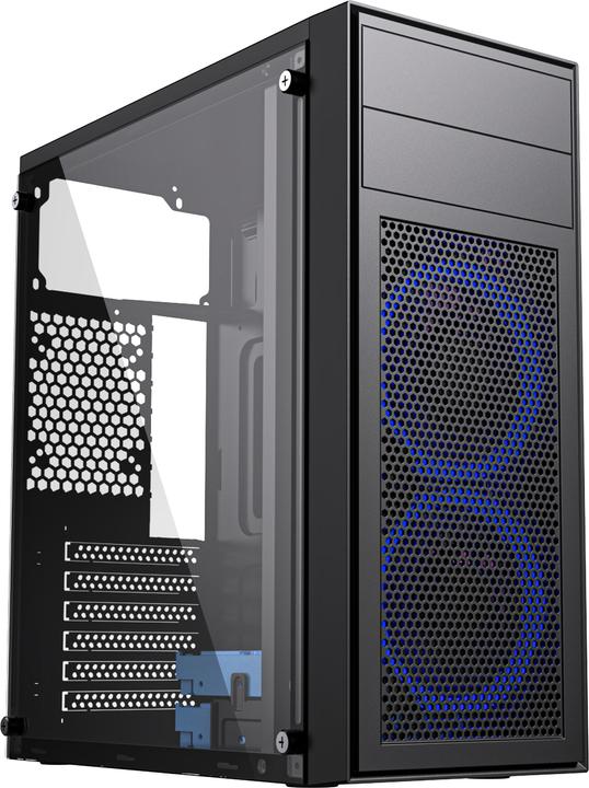 Produktbild Gembird CCC-FC-M100B Gaming-Computergehäuse Fornax M100B blaue Lüfter (ATX)