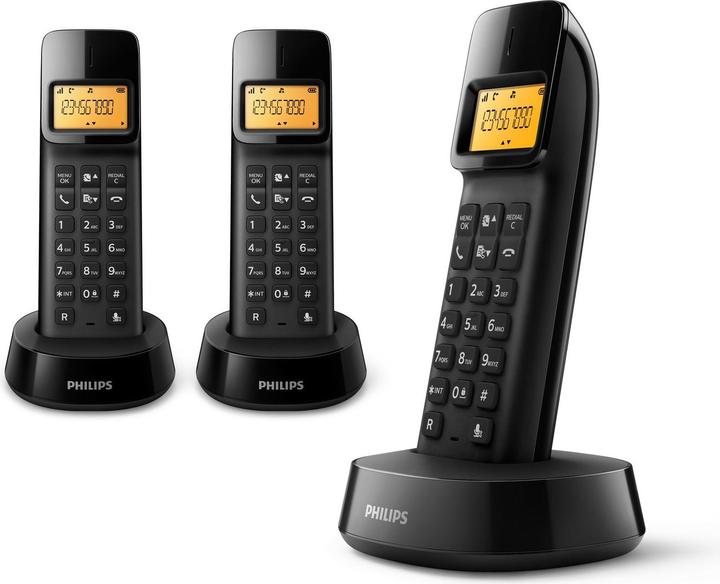 Image du produit Philips D1403 - Trio DECT telefoon - Zwart