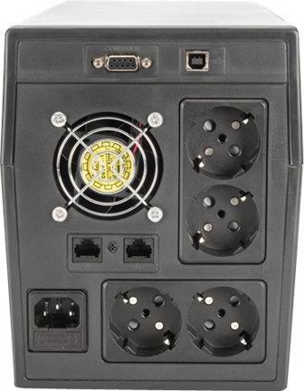 Immagine prodotto Digitus Line Interactive UPS 1000VA/600W nero con LCD 4xSchuko RJ11/RJ45 1xRS232 1xUSB AVR H160xW350xD... (1000 VA, 600 W, Interattivo linea UPS)