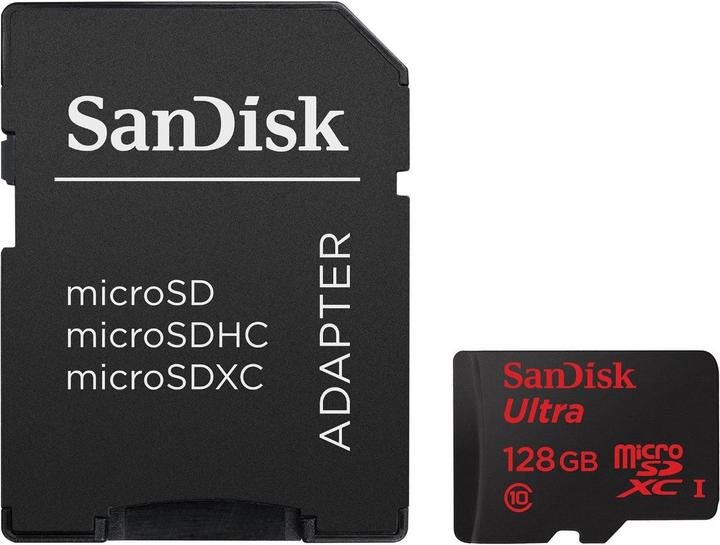 SanDisk Ultra microSDXC U1 with adapter (128 GB, microSDXC, U1, UHS-I)