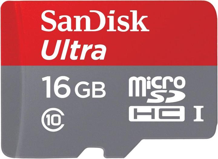 Produktbild SanDisk Ultra microSDHC U1 mit Adapter (16 GB, microSDHC, U1, UHS-I)