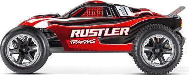 Produktbild Traxxas Rustler Rot 1/10 2wd Stadium-Truck Rtr Brushed, Mit Akku Und 4ampere Usb-C-Lader (RTR Ready-to-Run)