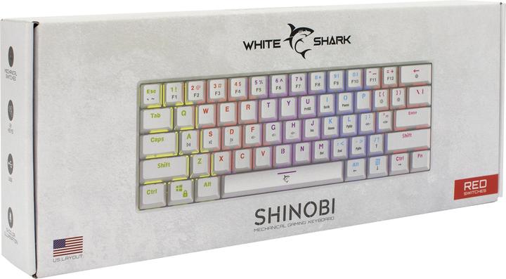 Produktbild White Shark Mechanical Gaming Keyboard Shinobi, OUTEMU RED Switch, Full Rainbow RGB LED Backlight, U (US, Kabelgebunden)
