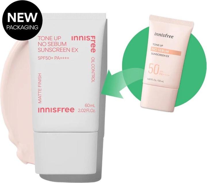 Actual product image Innisfree Tone Up No Sebum Sunscreen EX (Suntan cream, SPF 50+, 50 ml)