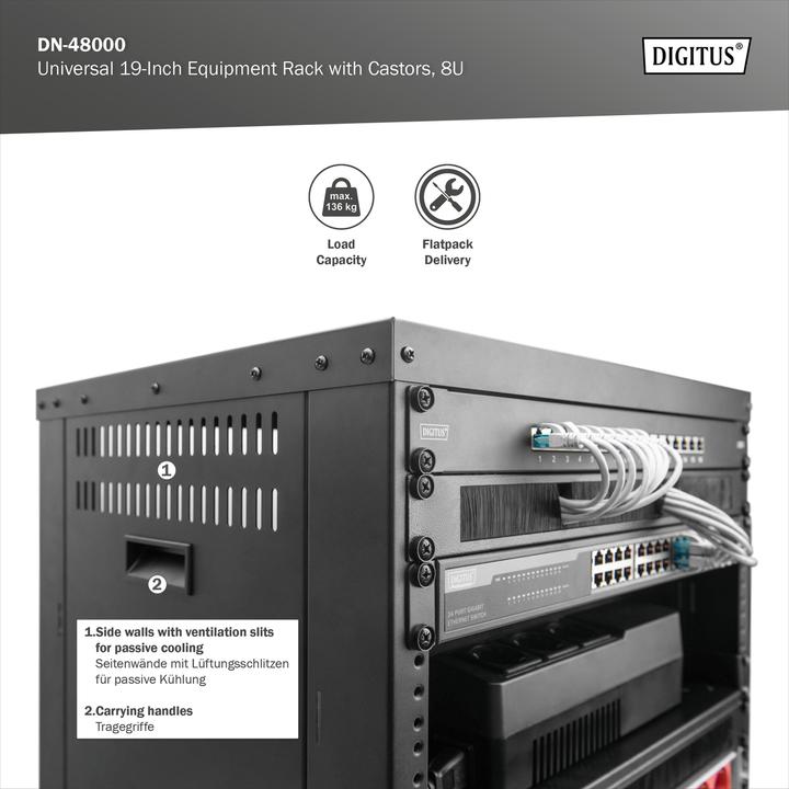 Image du produit Digitus DN-48000 (8 HE, Rack 19 pouces)