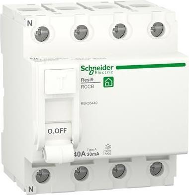 Produktbild Schneider Electric Fehlerstrom-Schutzschalter, Resi9, 4P, 40 A, 30 mA, Typ A
