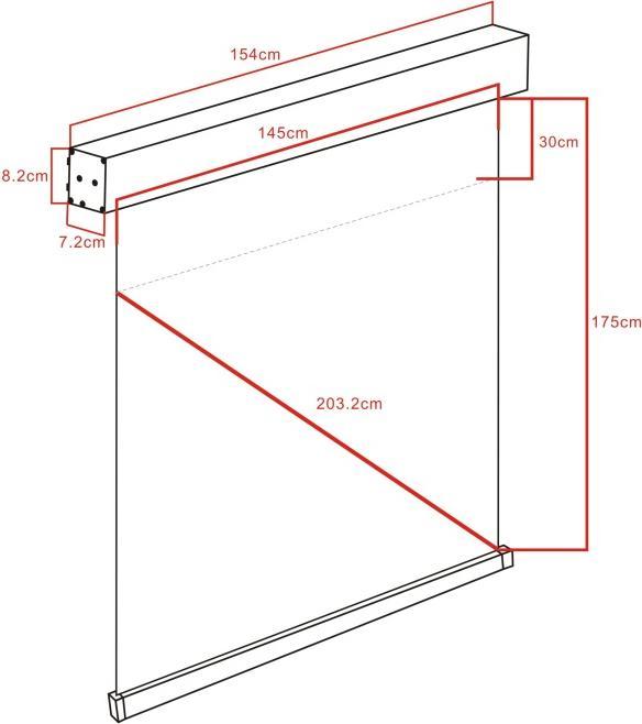 Image du produit Multibrackets Écran 1:1, manuel, blanc, 80", aluminium (80", 1:1)