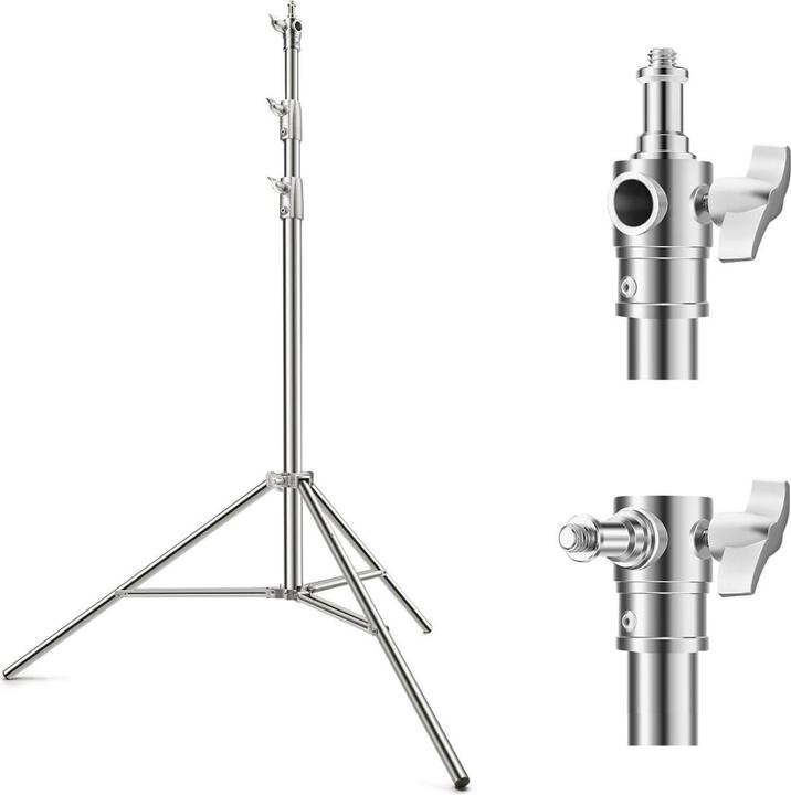 Immagine prodotto K&F Concept Supporto per luci fotografiche da 2,8 m Tampone a molla Supporto in acciaio inox per impieghi (10 kg)