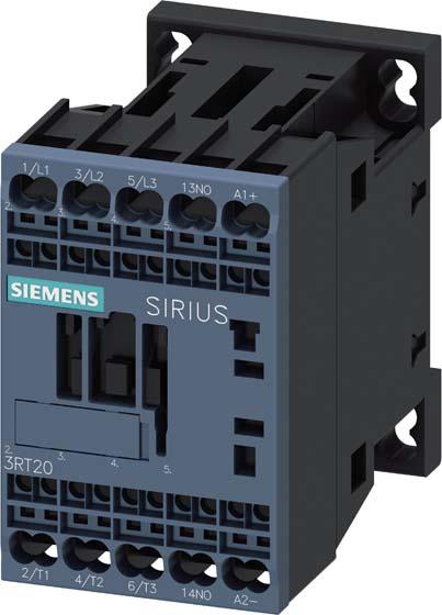 Produktbild Siemens Koppelschütz, AC-3e, 12 A/5,5 kW/400V, 3-polig, DC 110V, 1S, Federzuganschluss 3RT20172KF411AA0