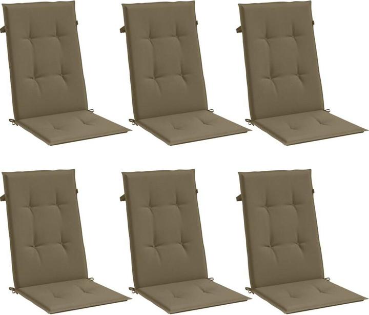 Produktbild VidaXL Hochlehner-Auflagen 6 Stk. Stoff (120 x 50 x 4 cm)