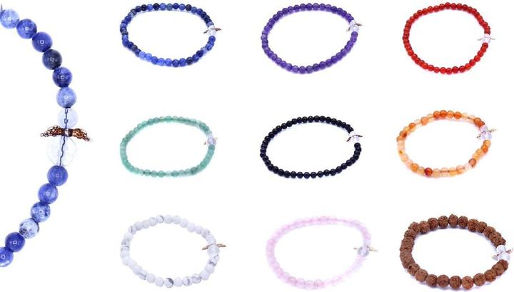 Schutzengel Edelsteinarmband.R305-100 (Edelsteinkugeln 4mm)