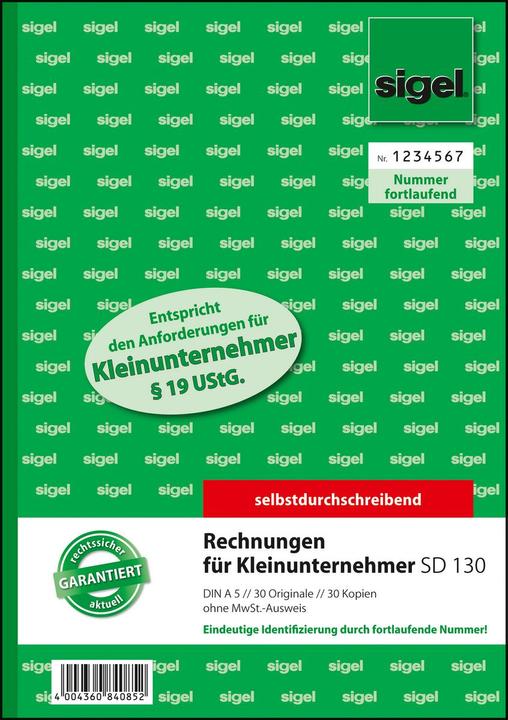 Produktbild Sigel SD130 Geschäftsformular (30 x)